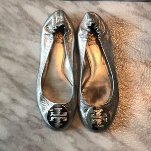 Tory Burch Metallic Leather Flats
